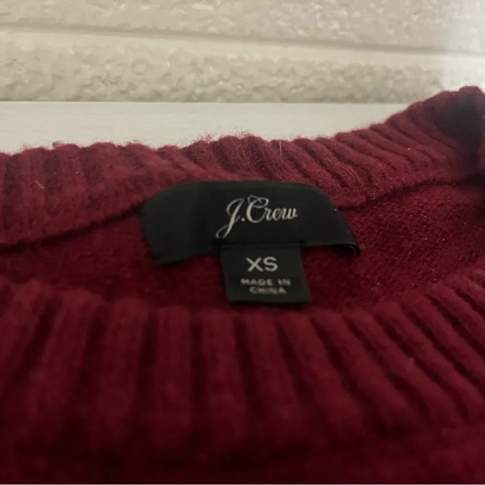 J. Crew Burgundy Sweater with Diamond Details size XS